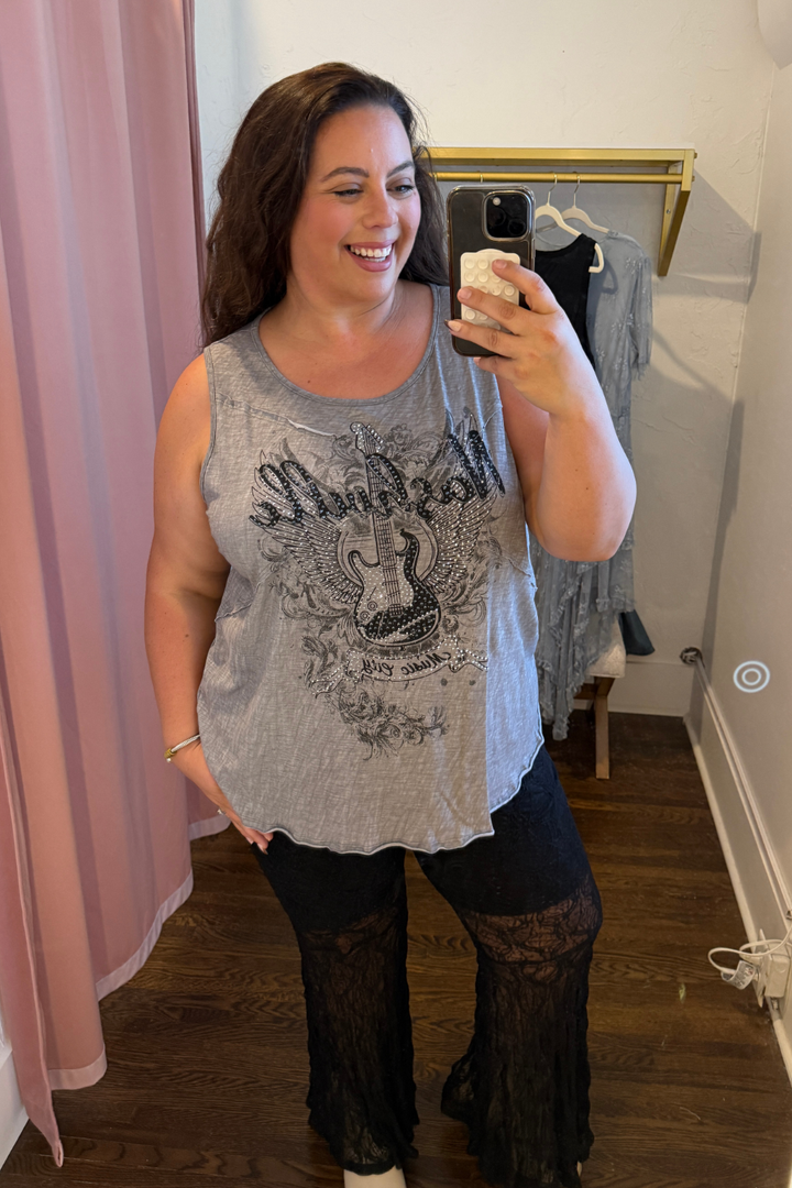 Martina Rhinestone Nashville Graphic Tank