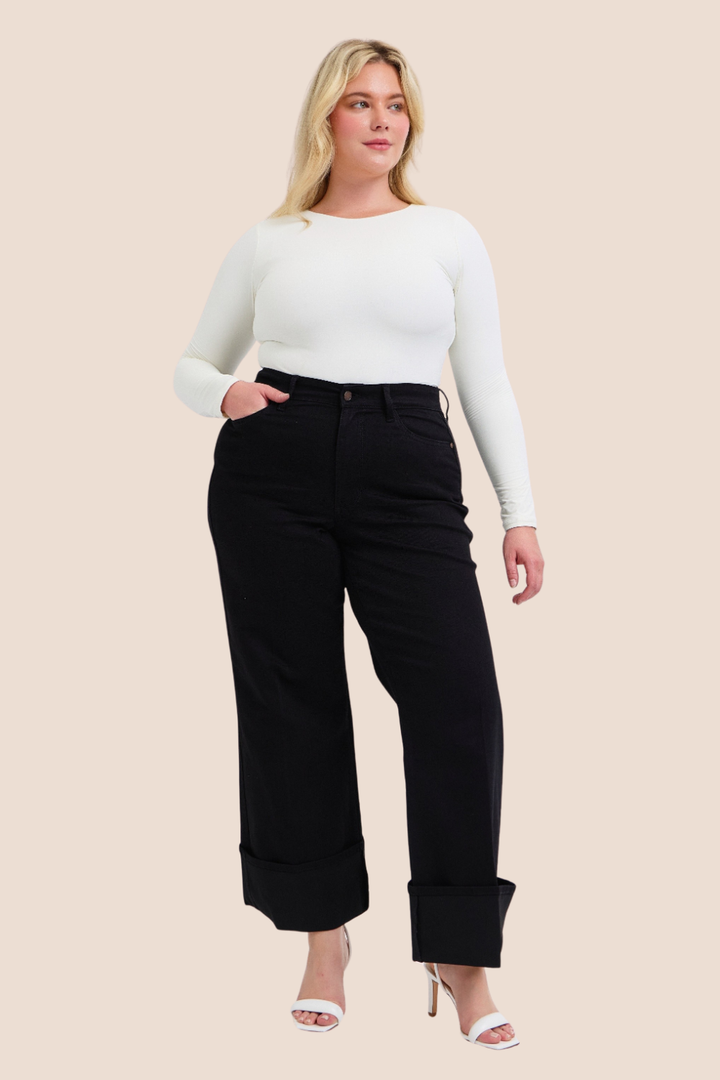 Vivian High Waisted Retro Wide Leg Judy Blue Jeans
