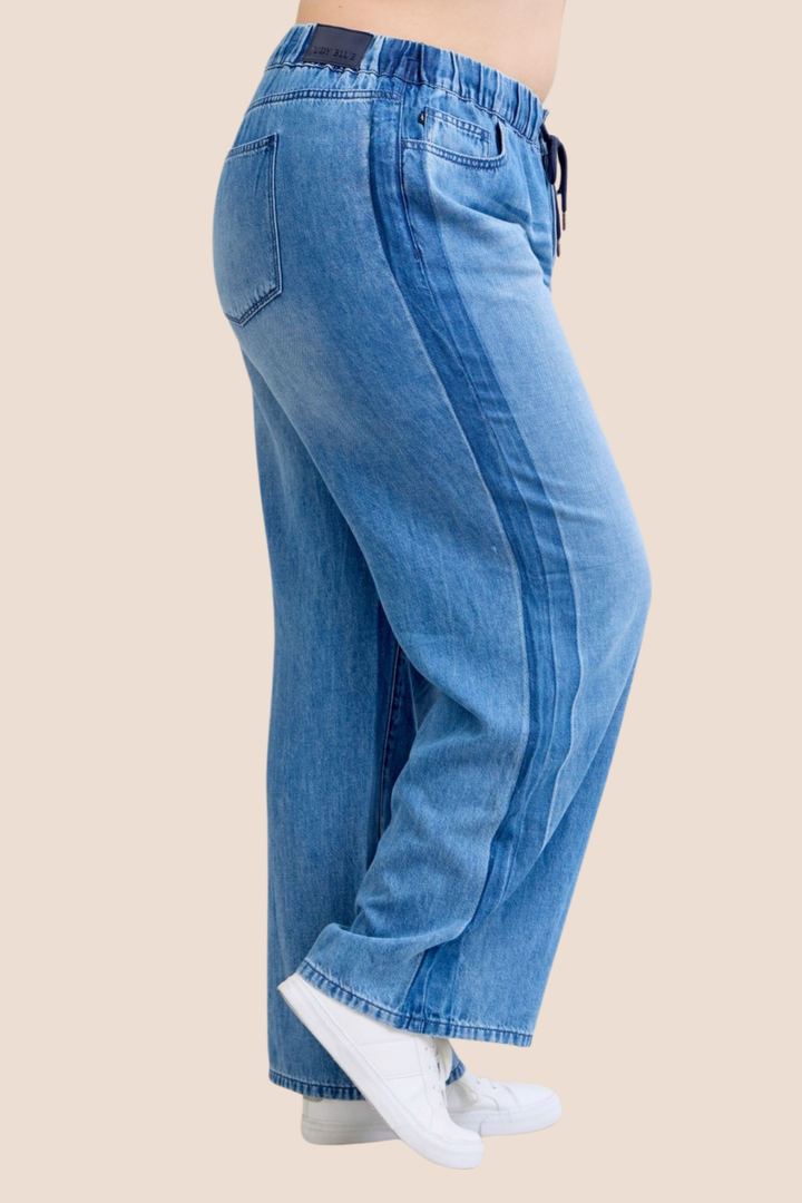O’Hara High Waisted Elastic Waistband Light Judy Blue Jeans