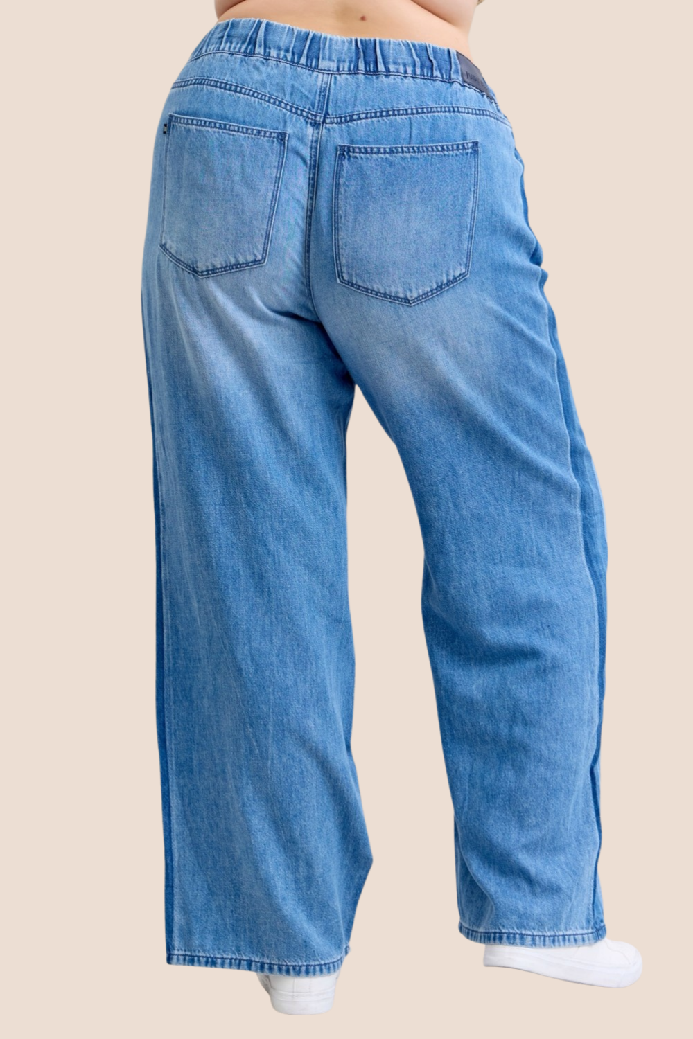 O’Hara High Waisted Elastic Waistband Light Judy Blue Jeans