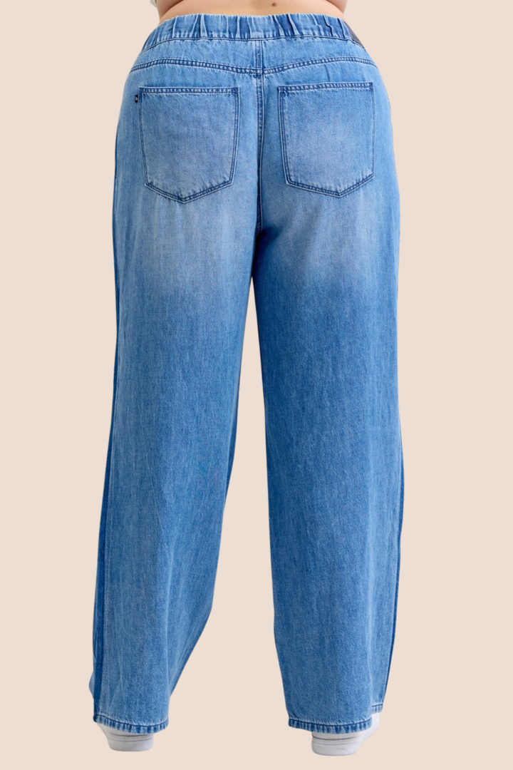 O’Hara High Waisted Elastic Waistband Light Judy Blue Jeans