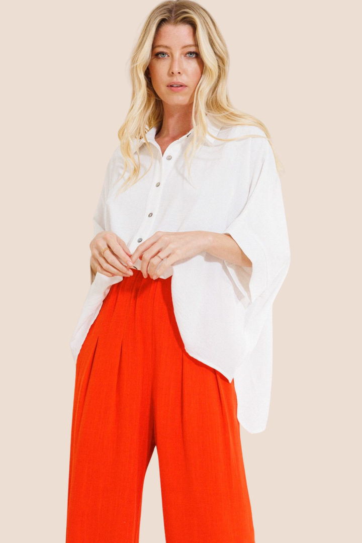 Mary Woven Oversized Shirt