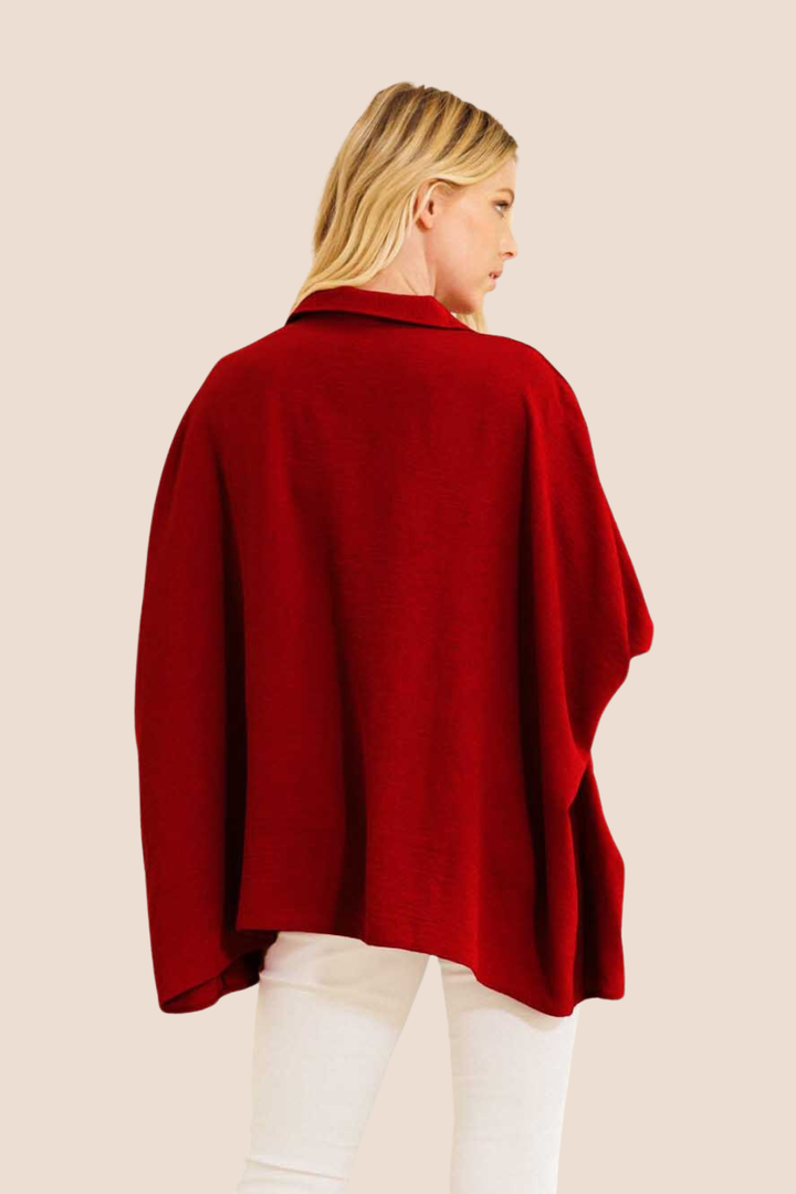 Raelynn V-Neck Oversized Short Sleeve Top