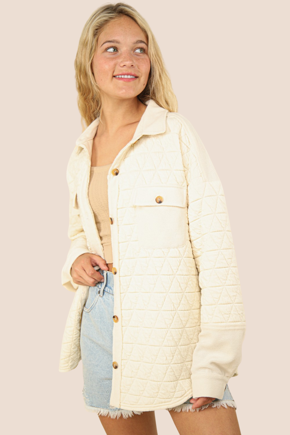 Violet Oversized Quilted Shacket