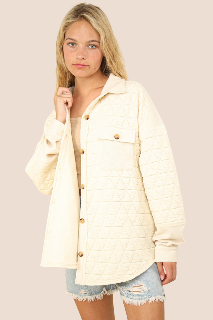 Violet Oversized Quilted Shacket