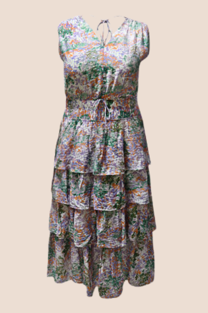 Flora Tiered Sleeveless Midi Dress