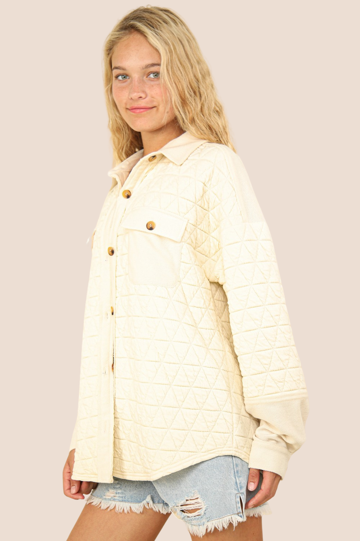 Violet Oversized Quilted Shacket