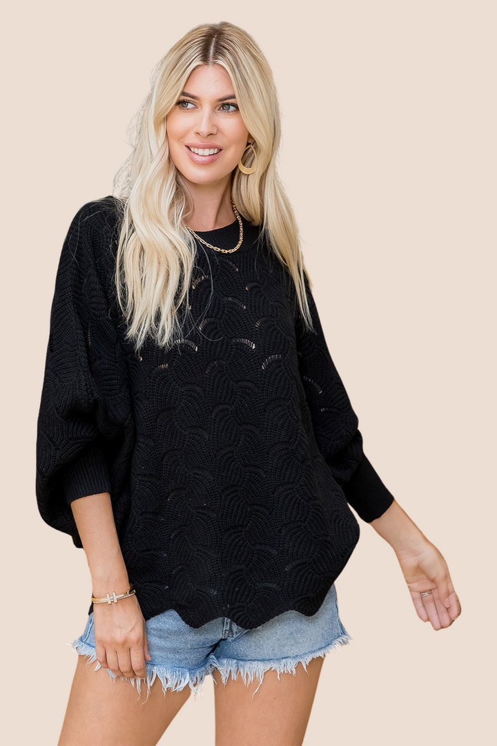 Louise Boatneck Scallop Sweater