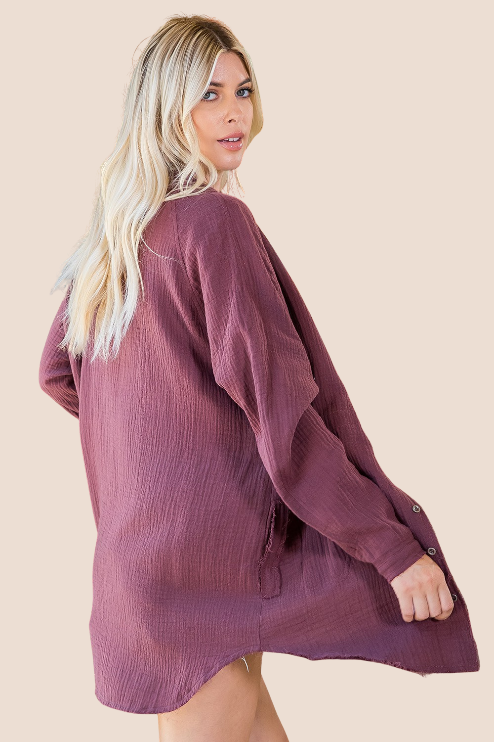 Jamie Button Down Tunic Long Sleeve Top