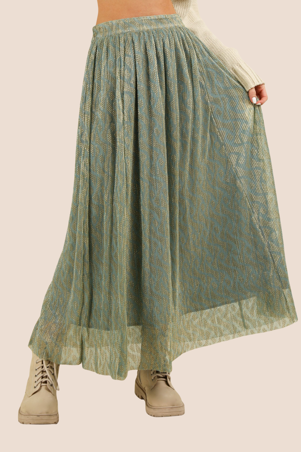 Tessa Metallic Maxi Skirt