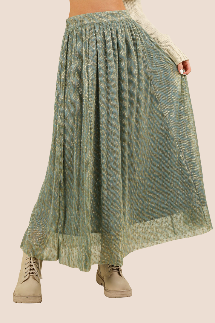 Tessa Metallic Maxi Skirt