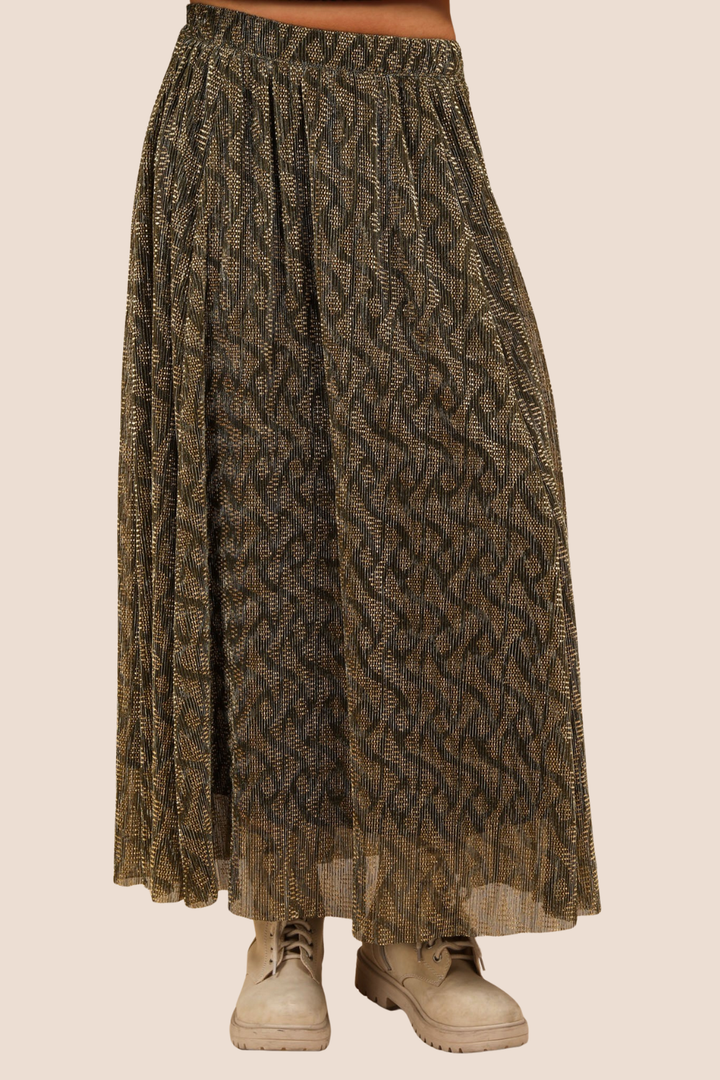 Tessa Metallic Maxi Skirt