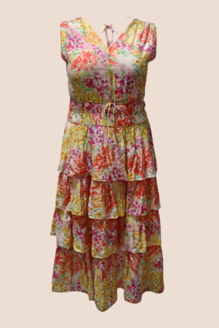 Flora Tiered Sleeveless Midi Dress