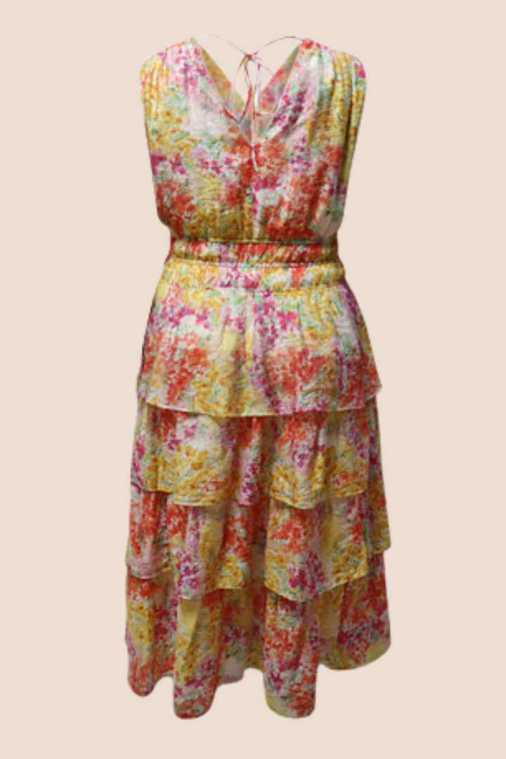 Flora Tiered Sleeveless Midi Dress