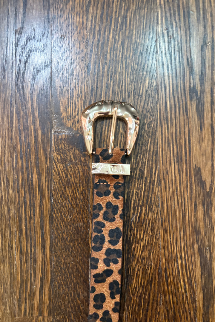Leopard Belt with Gold Hardware - FINAL SALE