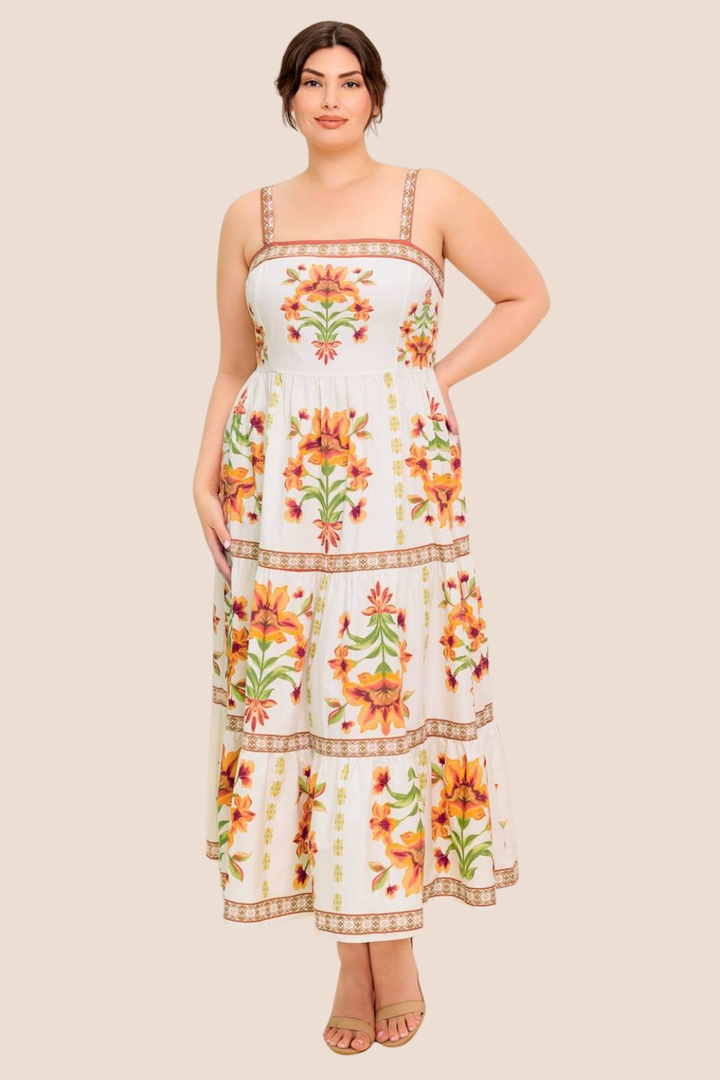 Sutton Floral Tiered Midi Dress