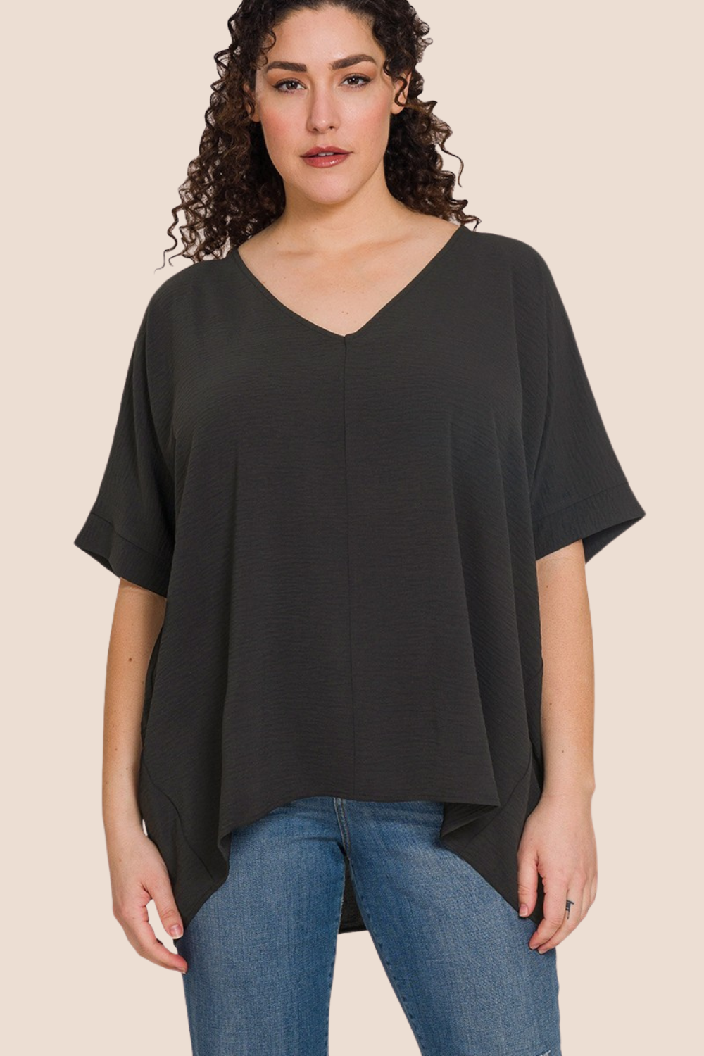 Vanessa V-Neck Dolman Short Sleeve Top