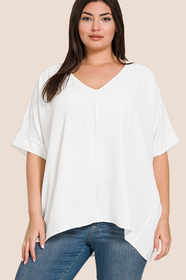 Vanessa V-Neck Dolman Short Sleeve Top