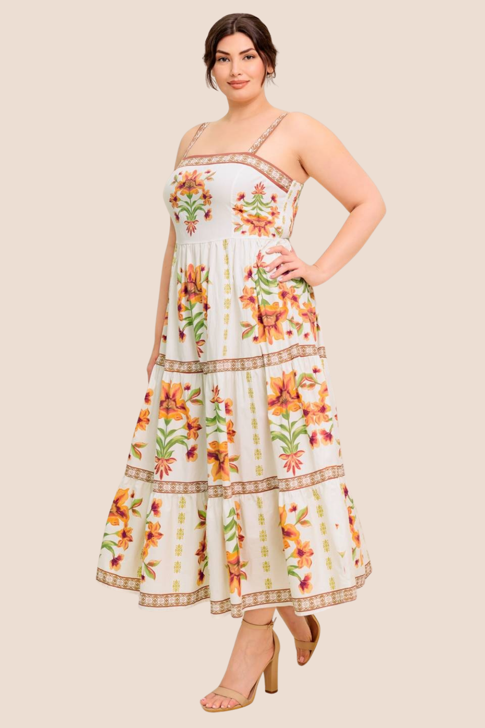 Sutton Floral Tiered Midi Dress