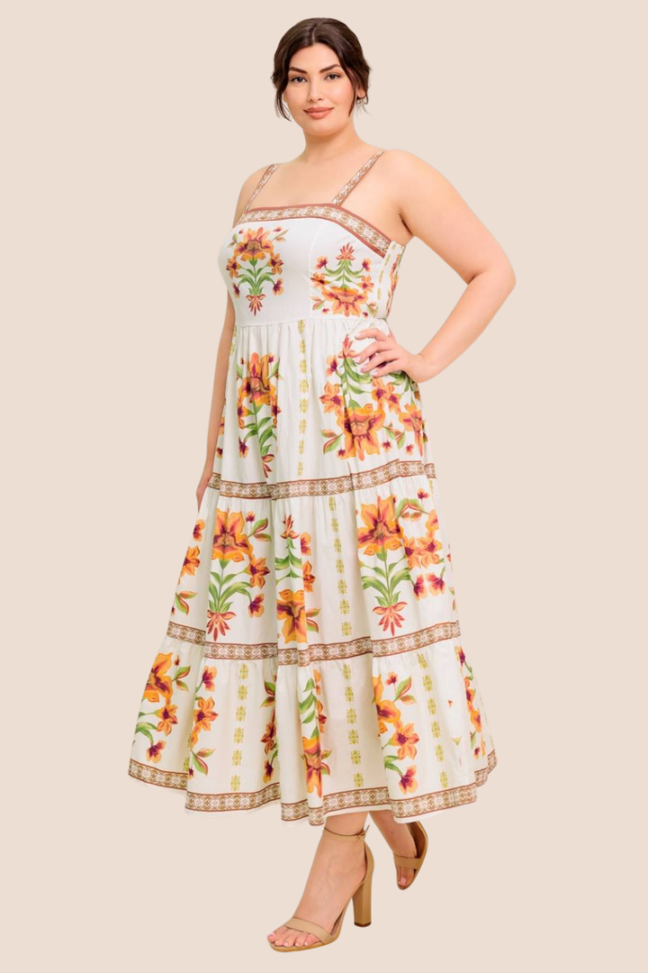 Sutton Floral Tiered Midi Dress
