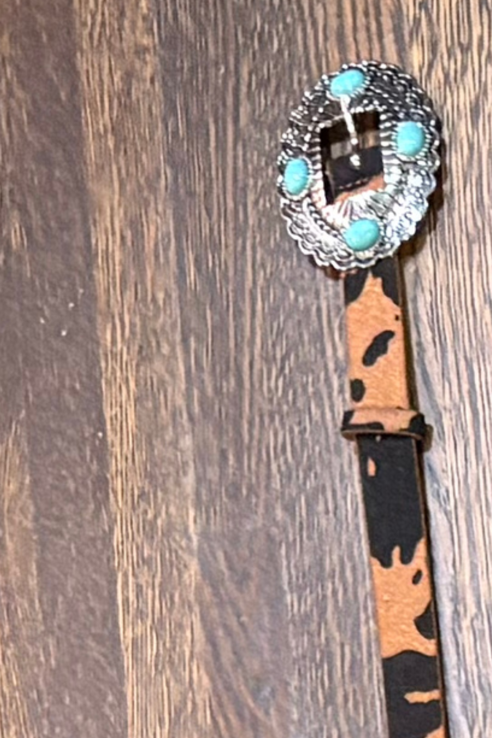 Western Belt with Turquoise Buckle - FINAL SALE