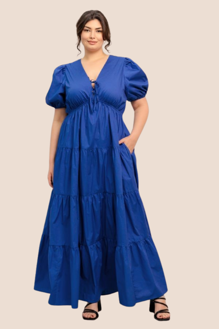 Hallie Solid Woven Maxi Dress