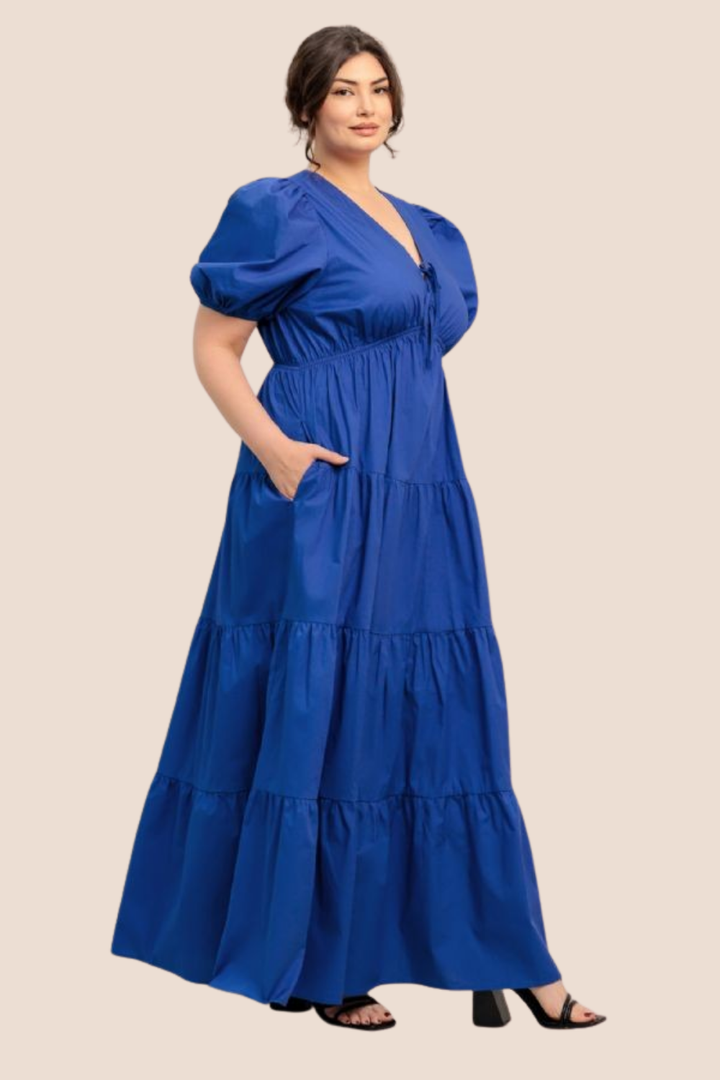 Hallie Solid Woven Maxi Dress