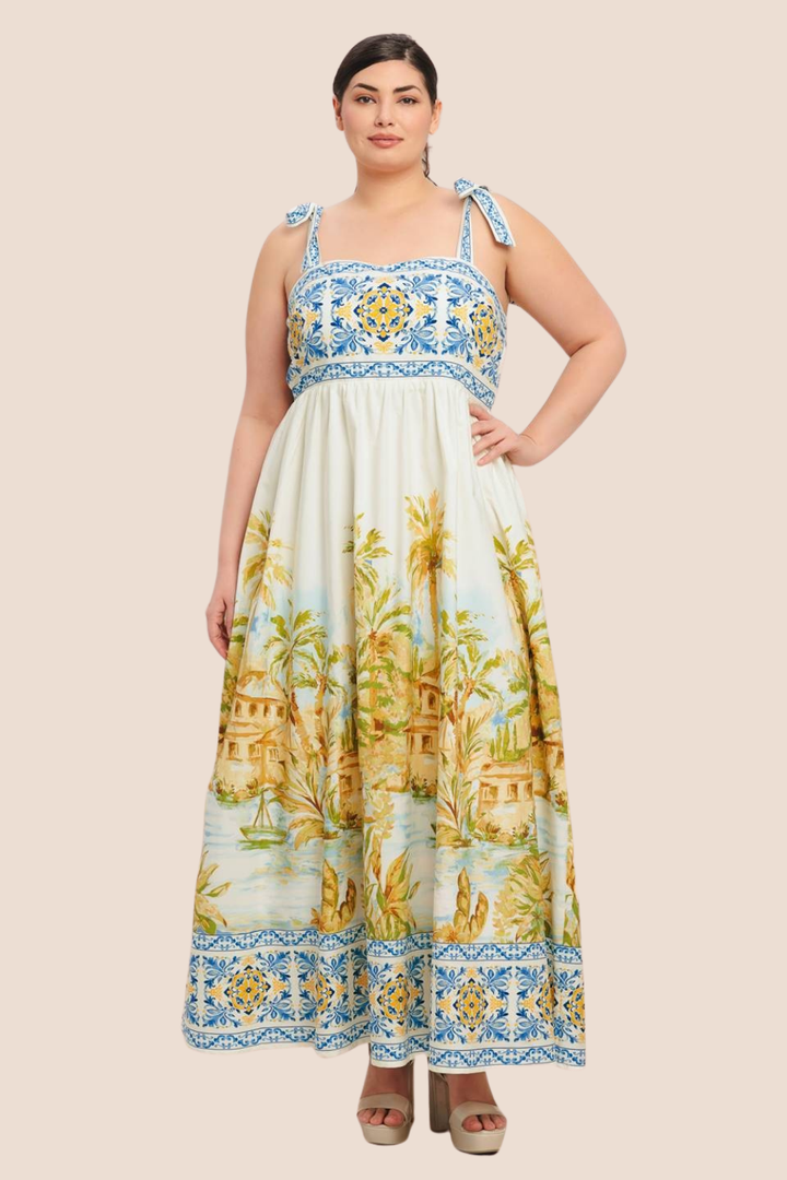 Sophia Printed Woven Midi Dress