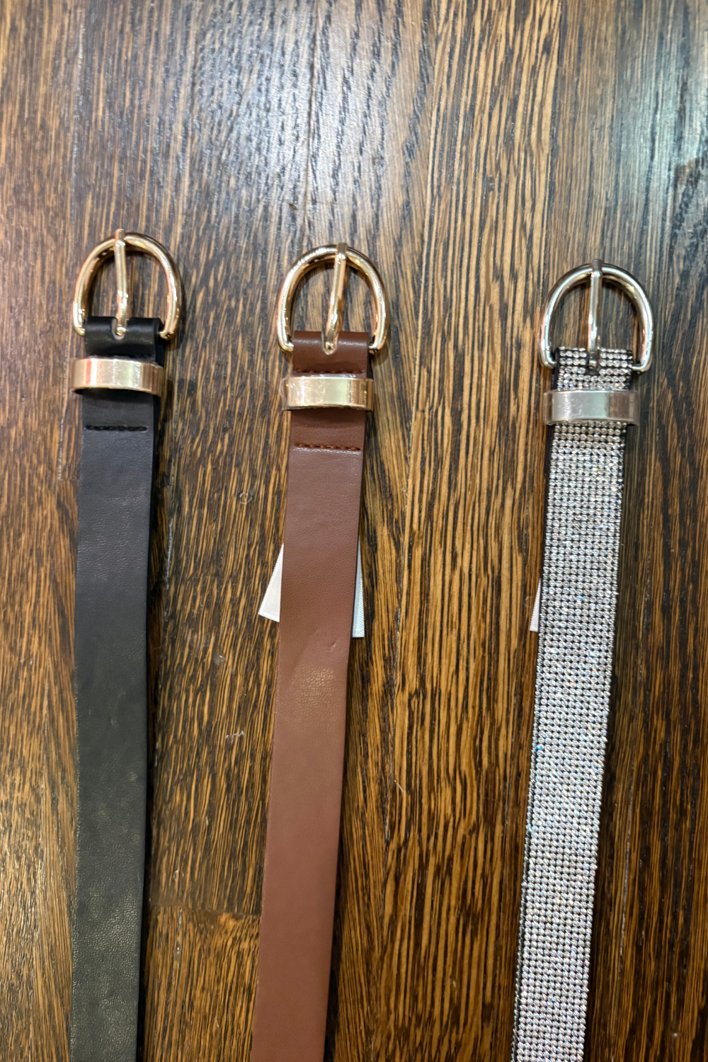 Basic Skinny Belt with Rounded Hardware - FINAL SALE