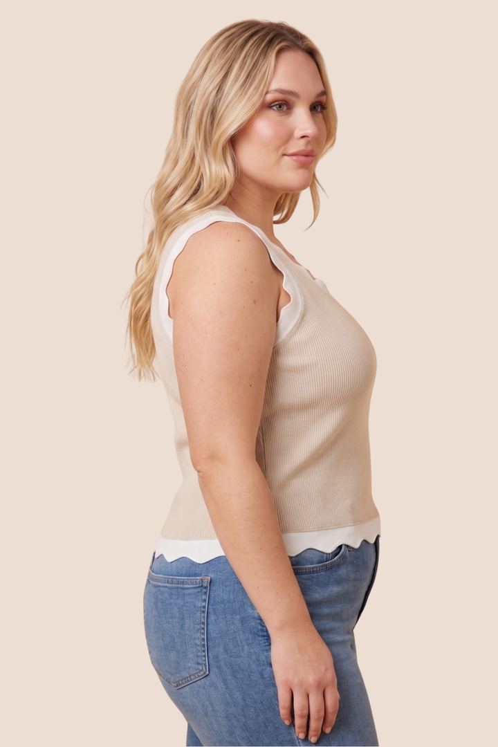 Gracelynn Scalloped Detail Knit Tank Top