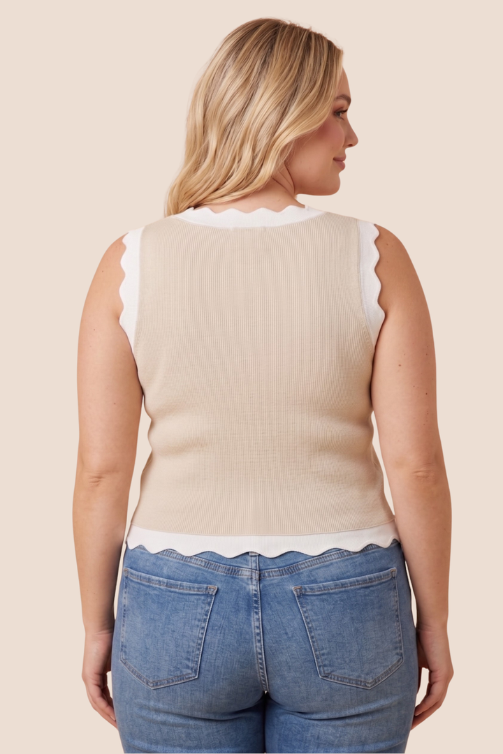 Gracelynn Scalloped Detail Knit Tank Top