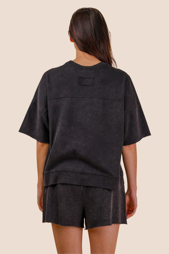 Lyla Mineral Washed Casual Shorts