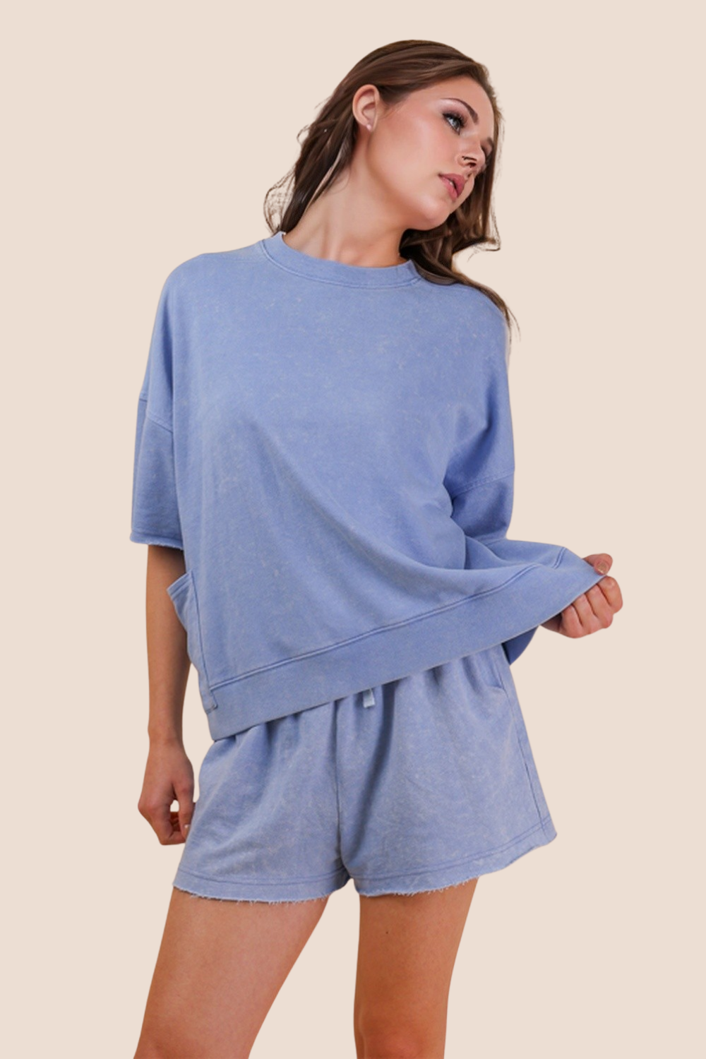 Lyla Mineral Washed Casual Shorts