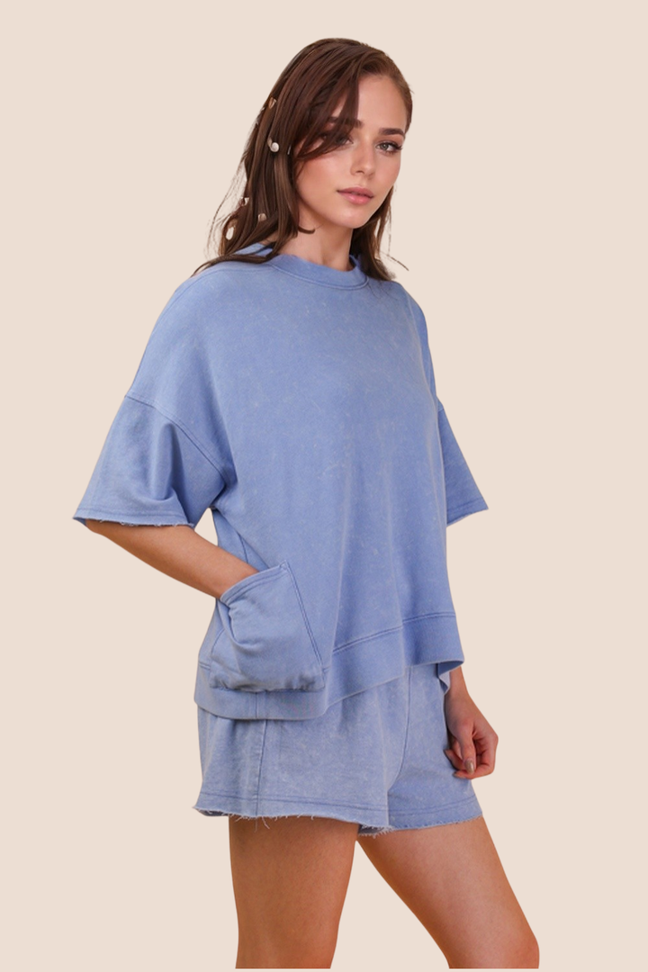 Lyla Mineral Washed Casual Top