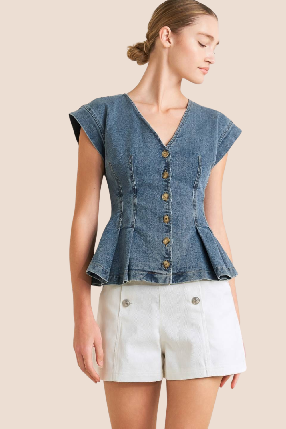 Remi Washed Denim Top