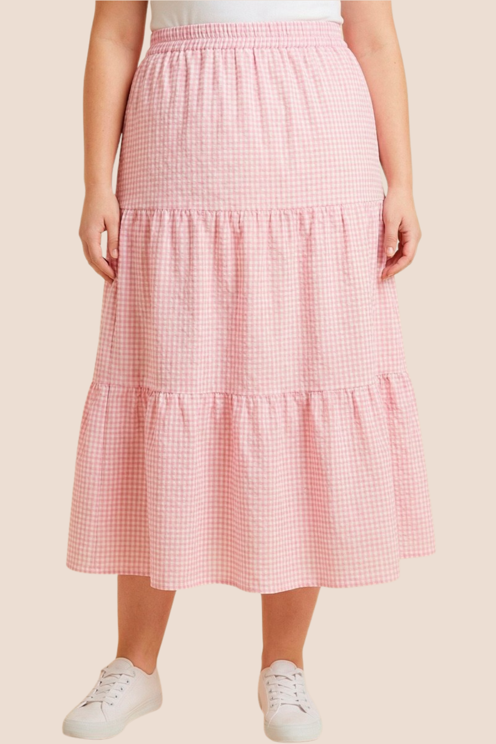 Joy Gingham Seersucker Maxi Skirt