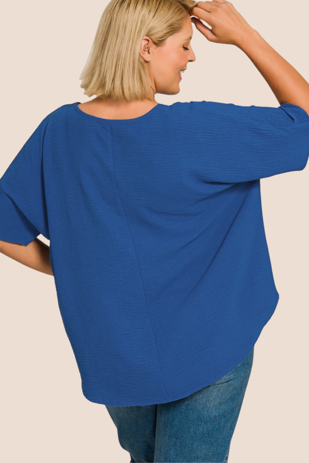 Taylor Woven Airflow V-neck Short Sleeve Top
