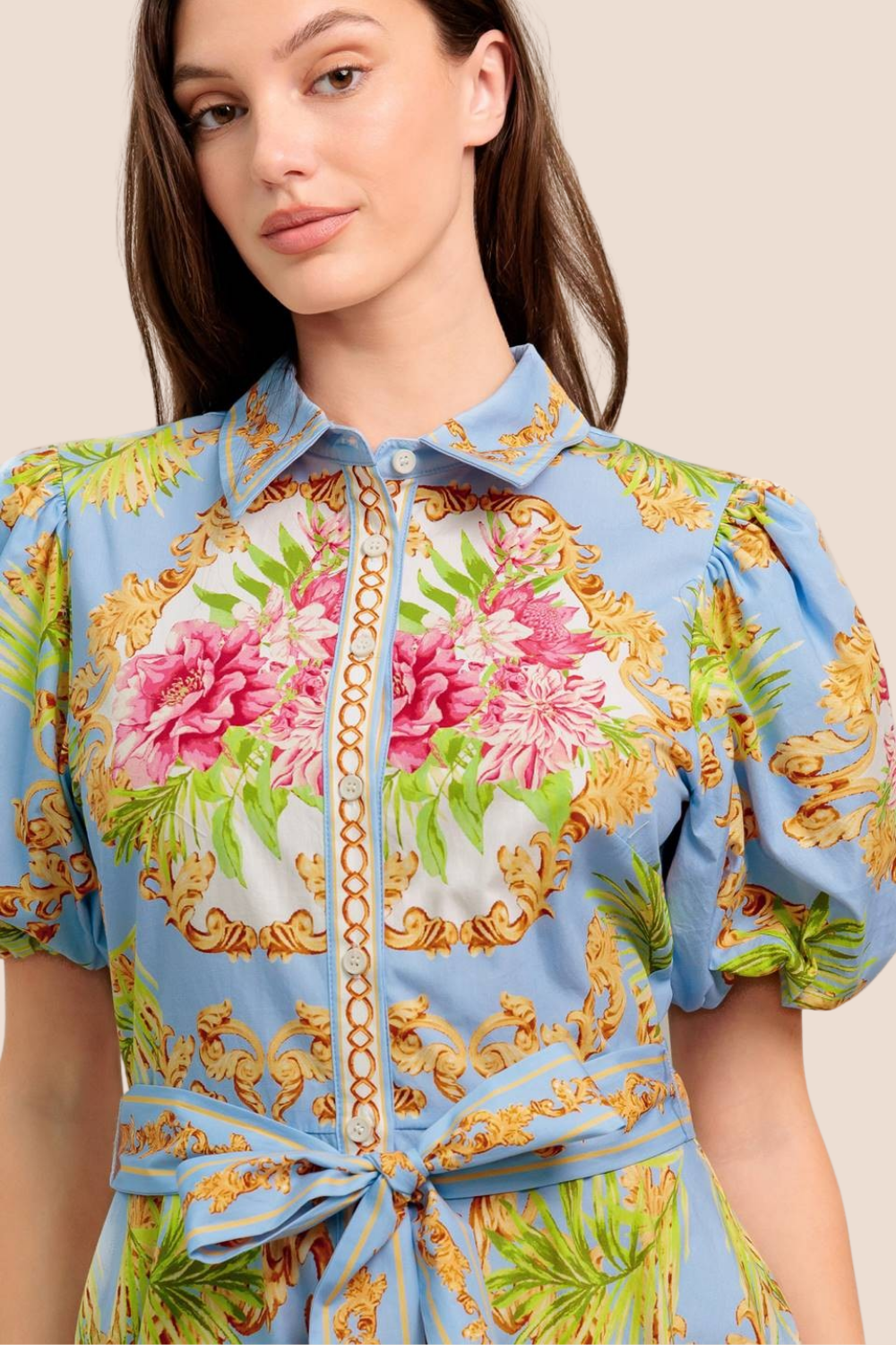 Jane Printed Woven Midi Dress