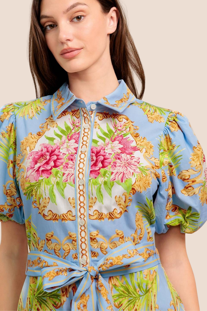 Jane Printed Woven Midi Dress