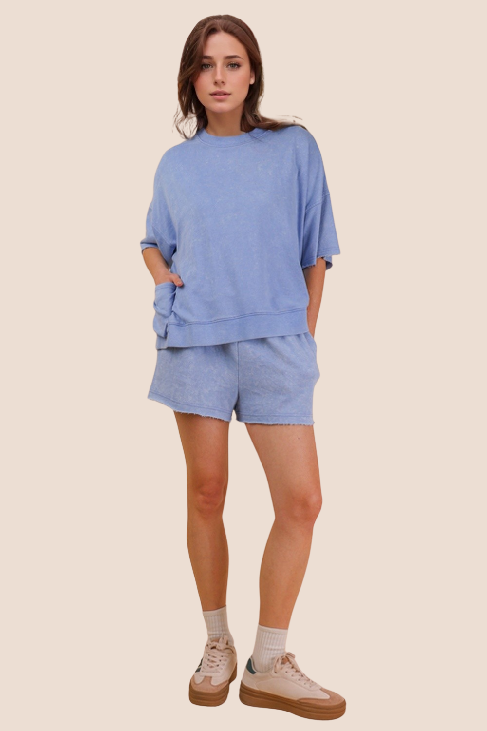 Lyla Mineral Washed Casual Shorts