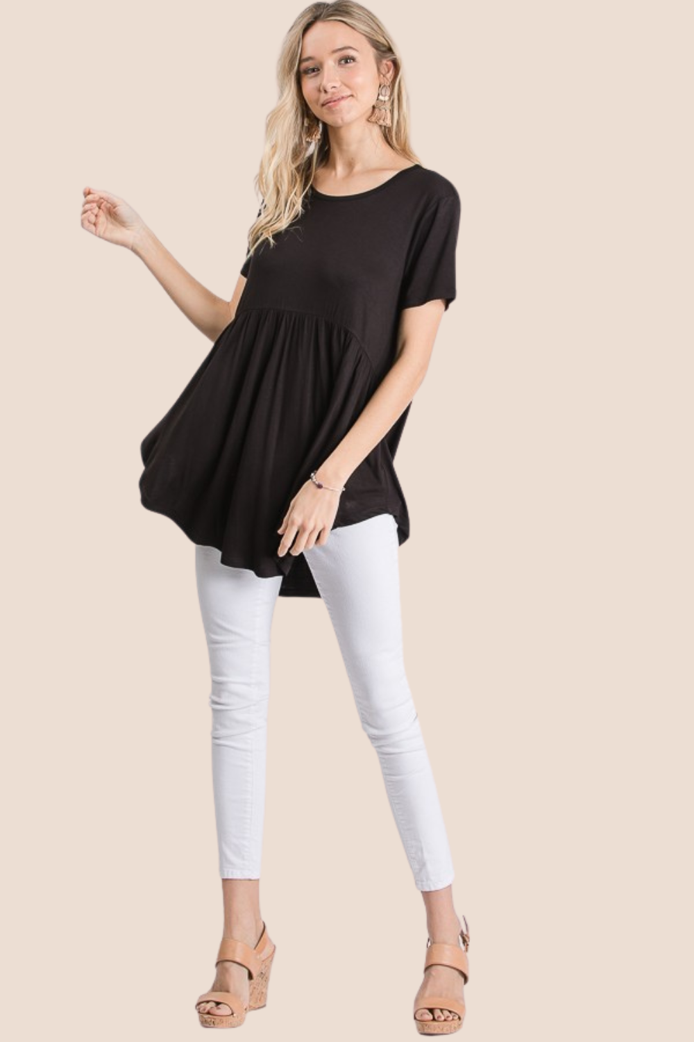 Lucy Short Sleeve Babydoll Top