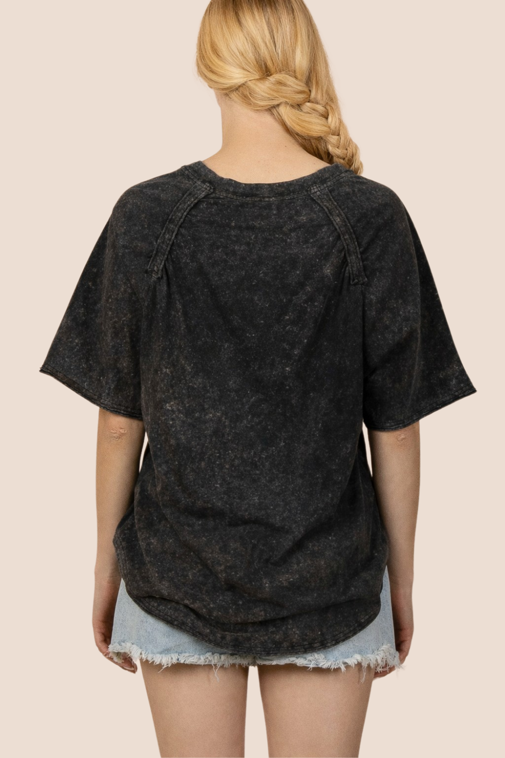Sally V-Neck Mineral Washed Top