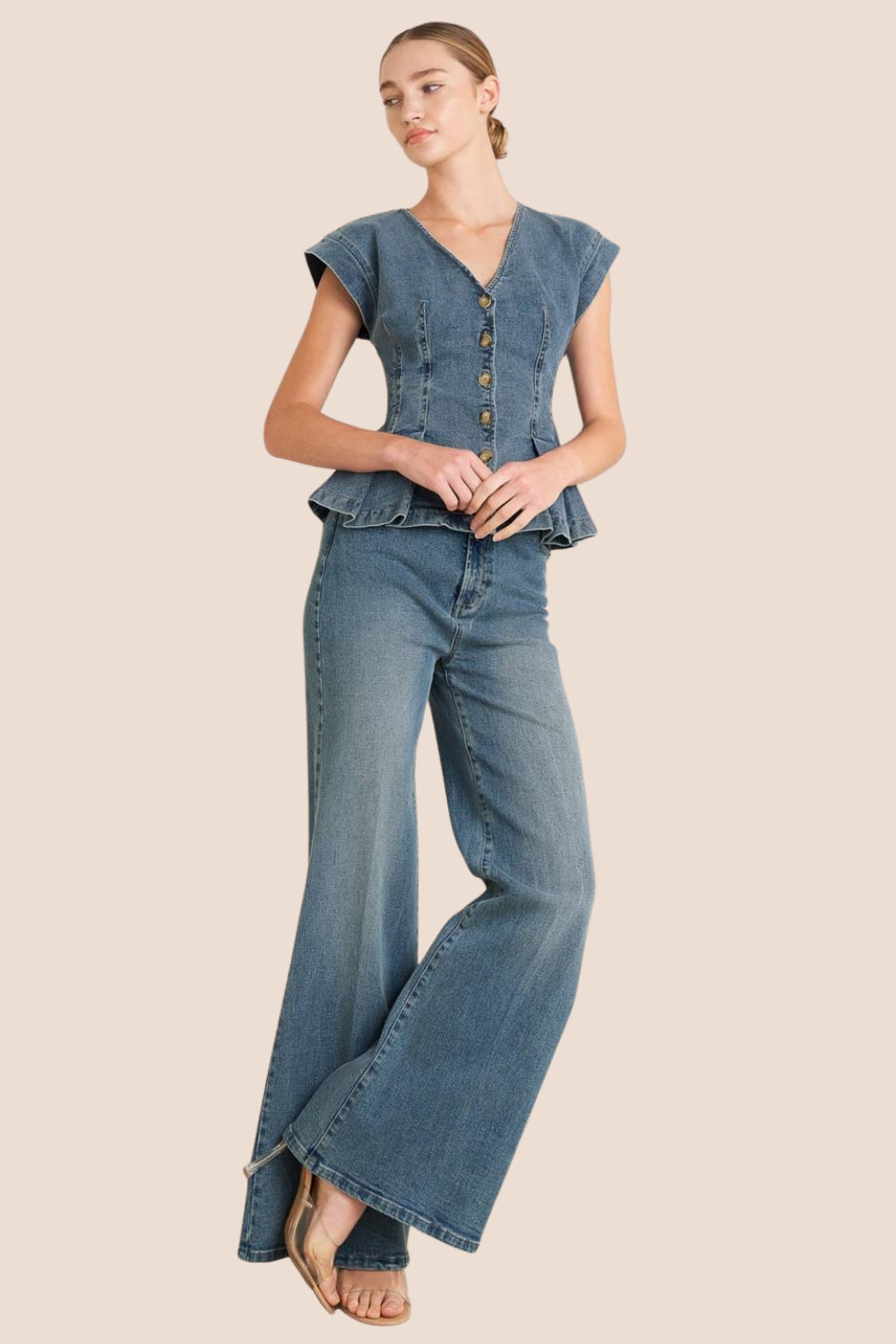 Remi Washed Denim Top
