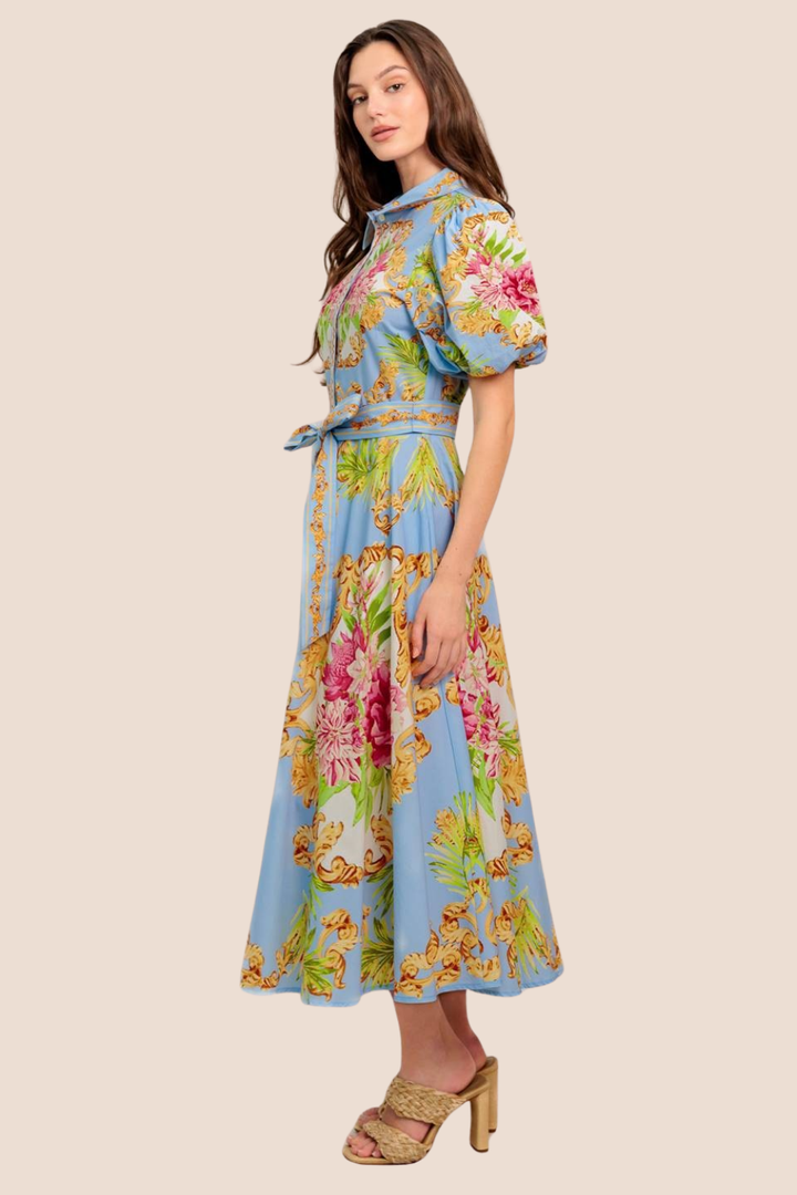 Jane Printed Woven Midi Dress