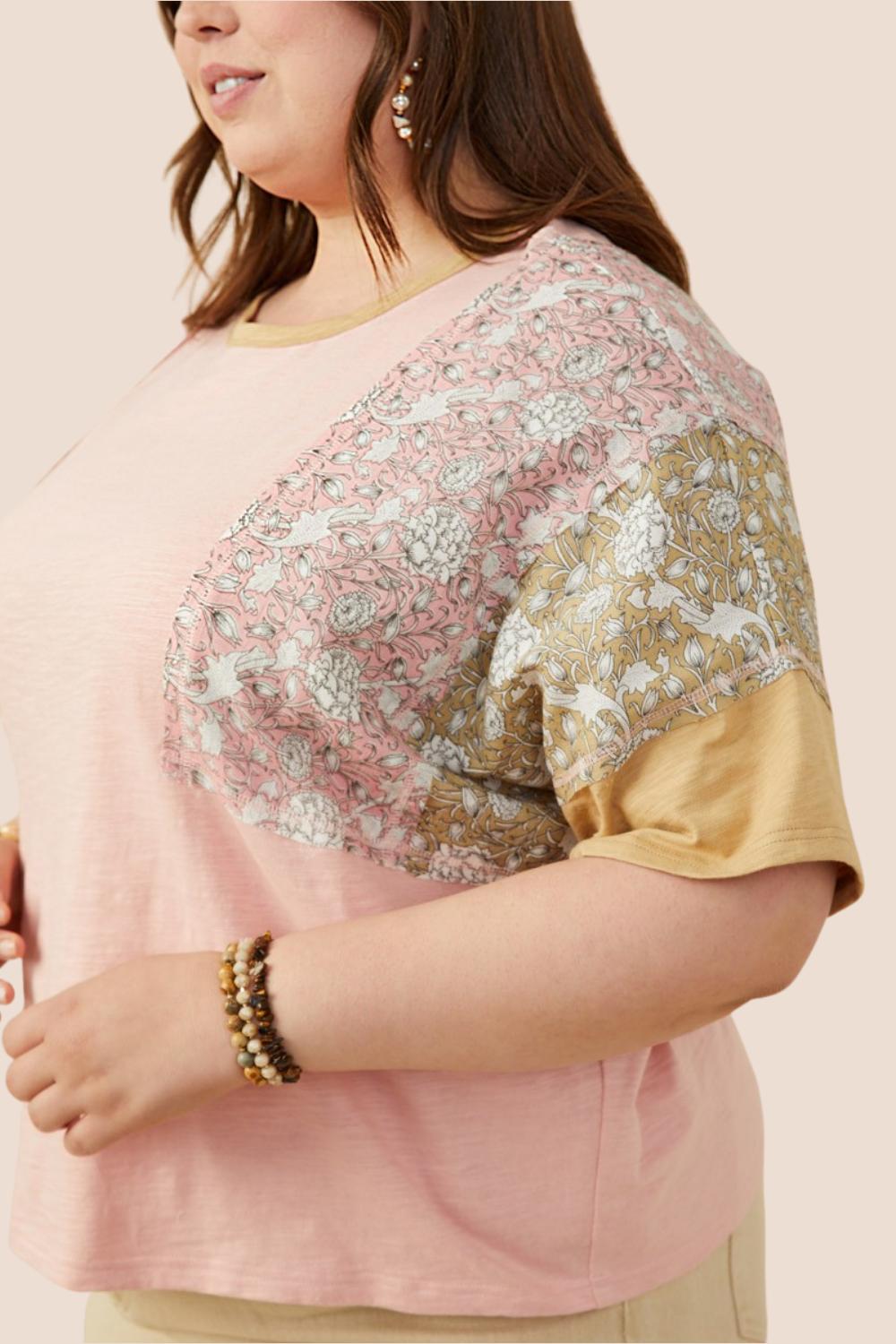 Angie Color Block Knit Short Sleeve Top