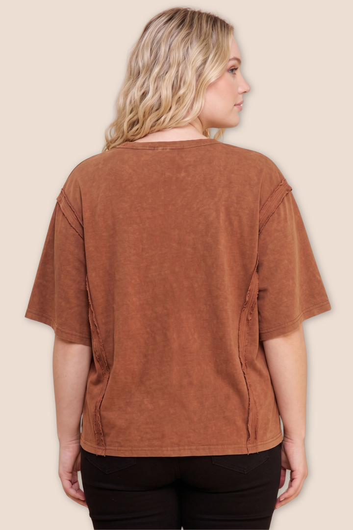 Eden Raw Edge Detailed Dolman Top
