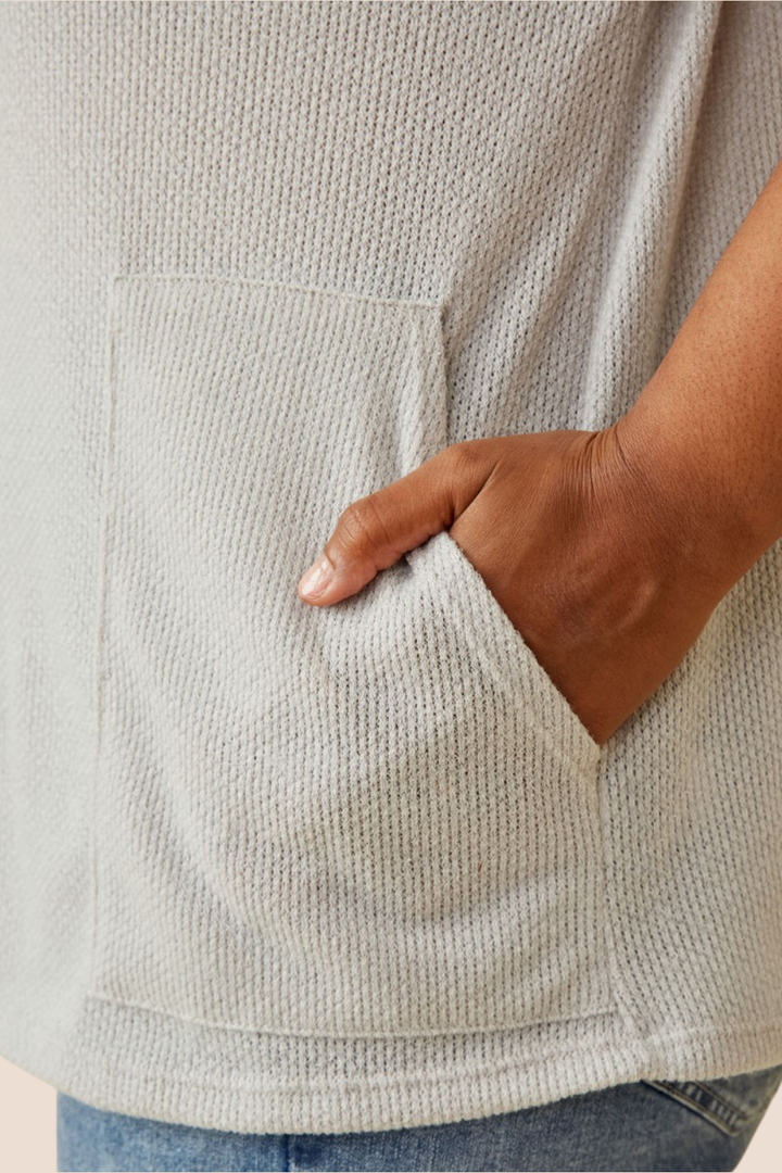 Finley Ribbed Short Sleeve Top with Front Pockets