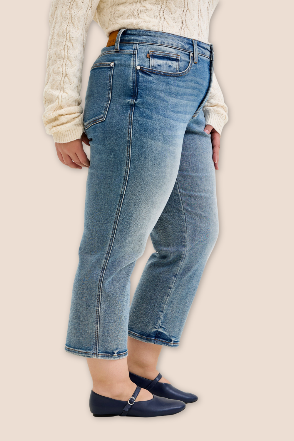 Peggy Petite High Waisted Tummy Control Ankle Straight Judy Blue Jeans