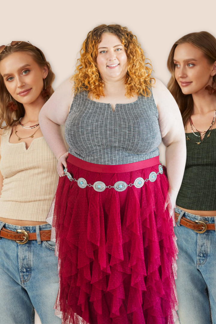 Ashlyn Ribbed Knit Fitted Tank in Charcoal