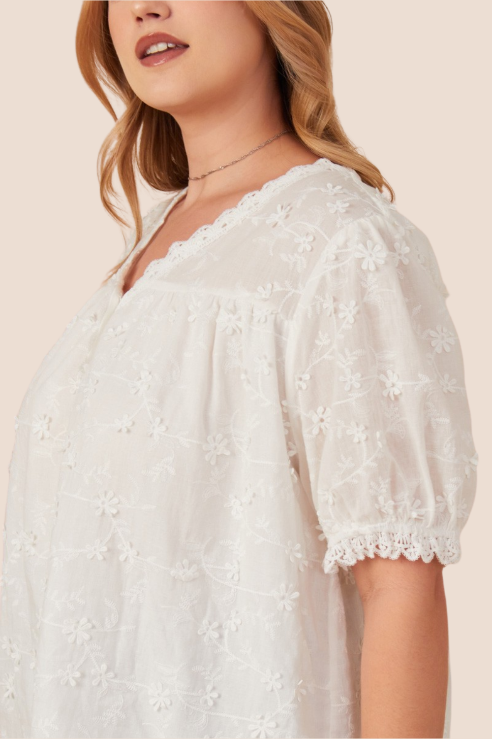 Teagan Floral Crochet Eyelet And Lace Blouse